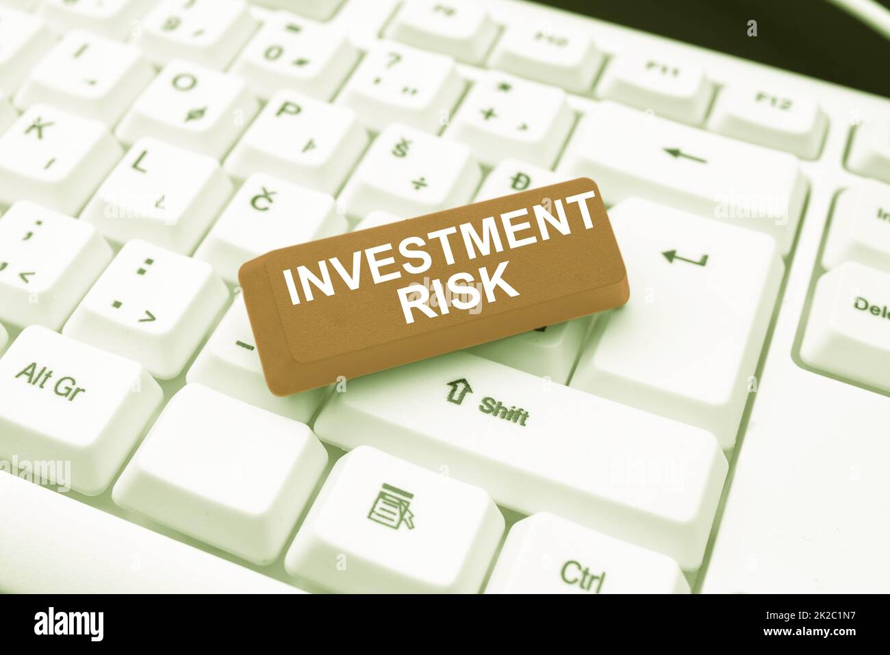 Sign displaying Investment Risk. Business concept the probability of potential financial loss relative to gain Connecting With Online Friends, Making Acquaintances On The Internet Stock Photo