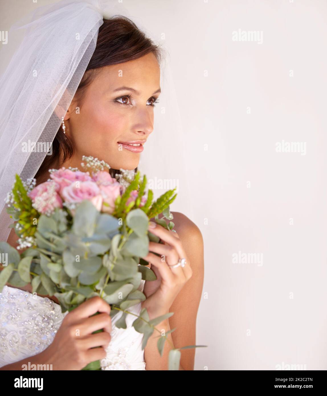Bride alone happy outdoors hi-res stock photography and images - Alamy