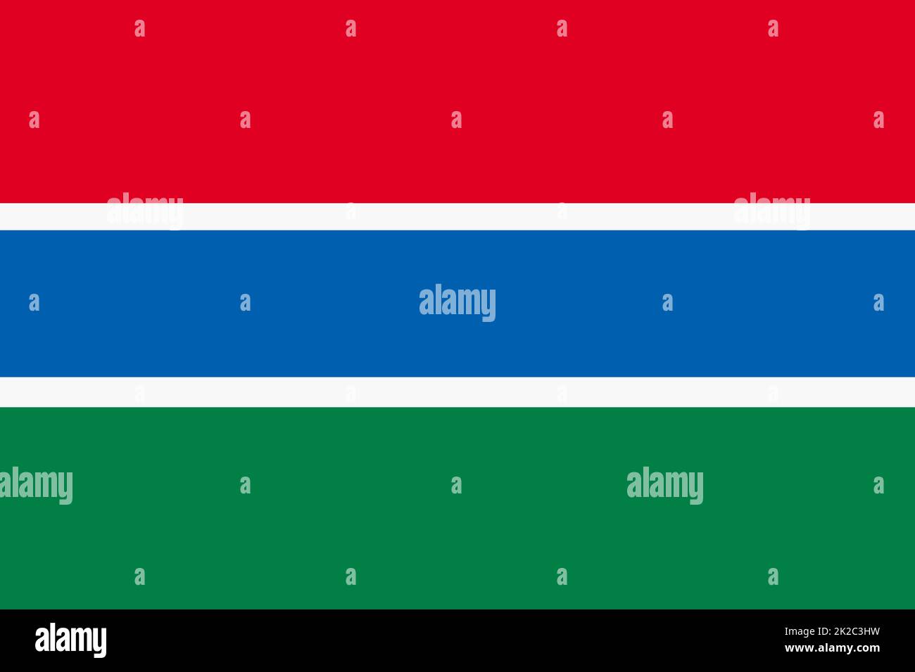 Gambia flag background illustration red white blue green Stock Photo