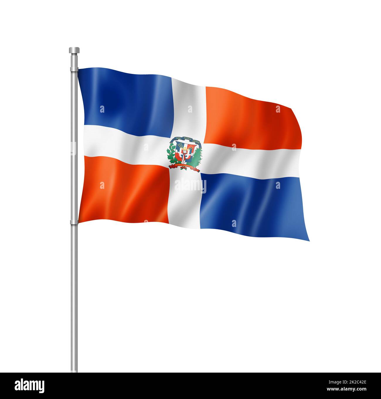 Dominican Republic flag isolated on white Stock Photo