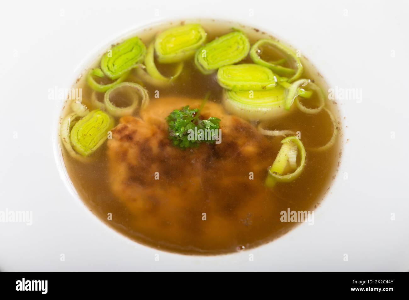 austrian cheese dumpling soup Stock Photo