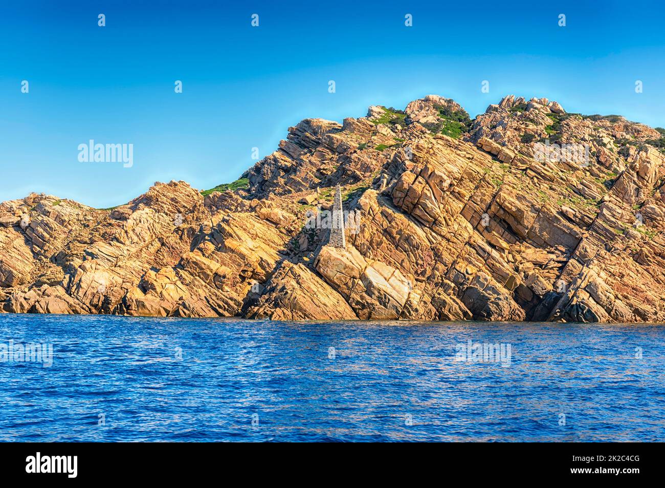 View of the coast in the Island of Budelli, Maddalena Archipelago, near the strait of Bonifacio in northern Sardinia, Italy Stock Photo