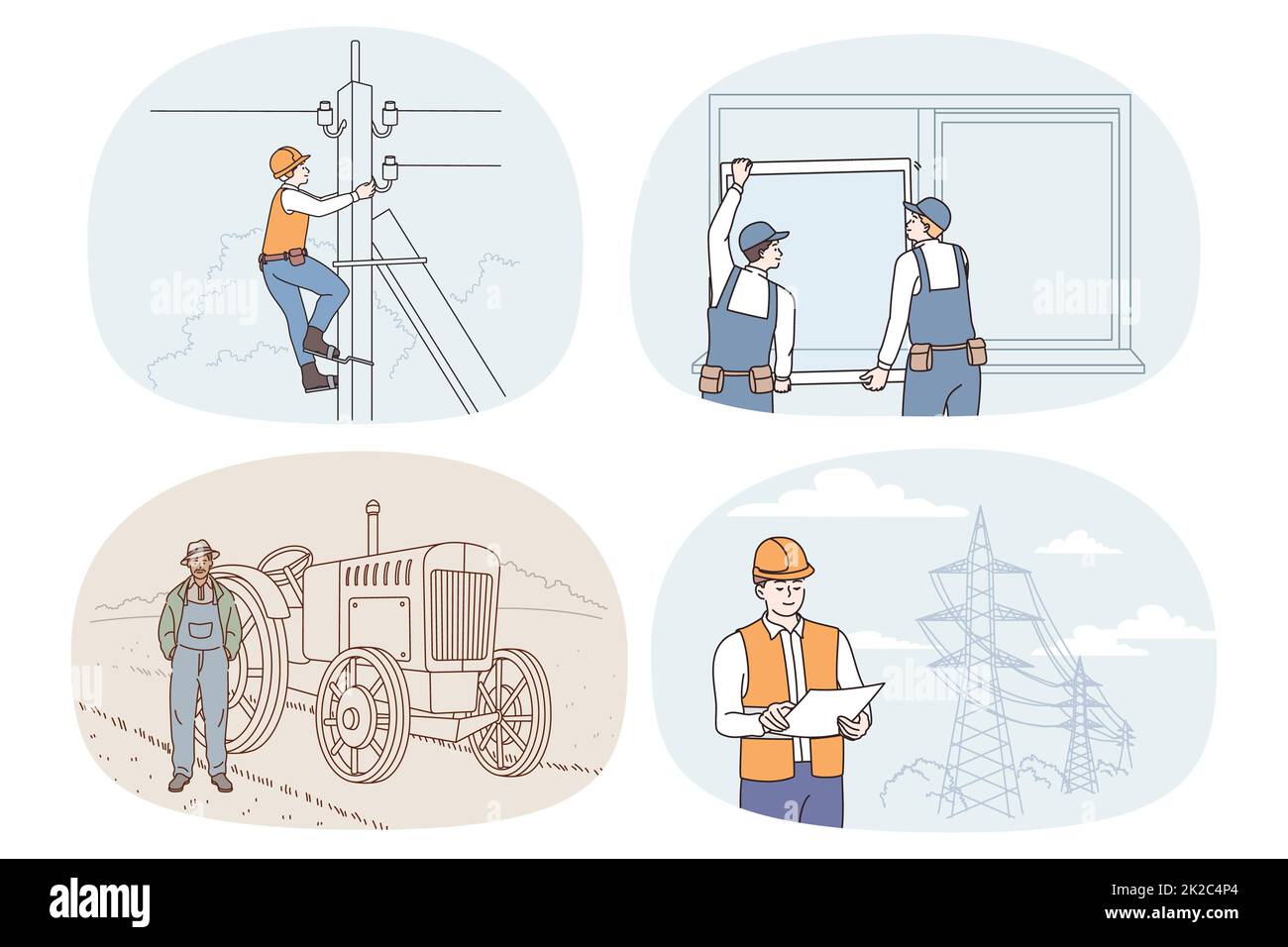 Set of people professions and occupations Stock Photo