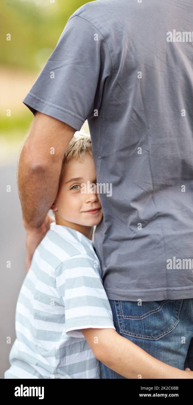 Daddys boy. Shot of a father and son spending quality time together. Stock Photo