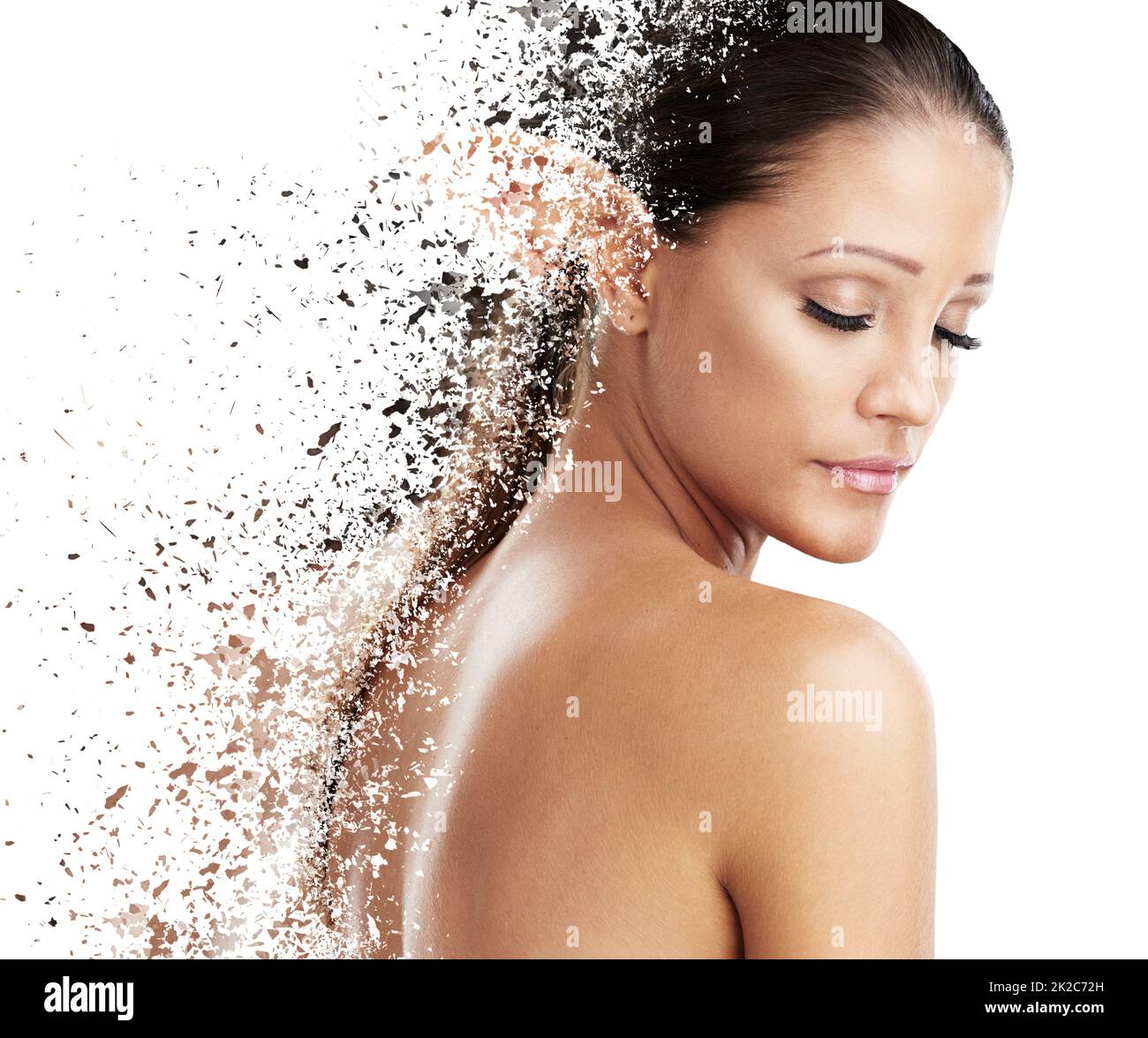 Effervescent adolescent. Enhanced studio shot of a young woman with beautiful skin. Stock Photo