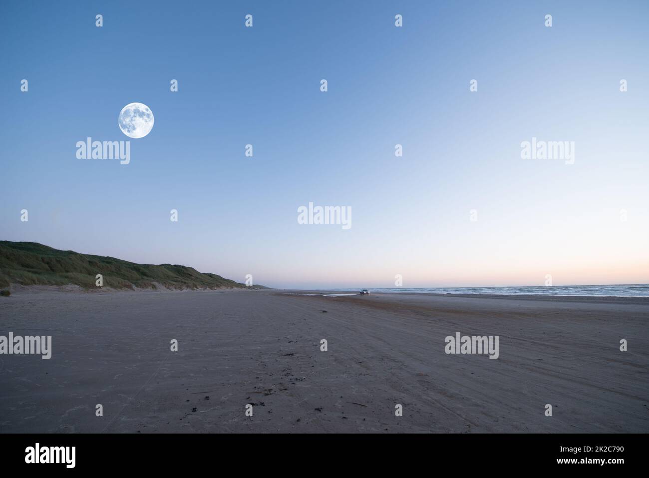 Jutland beach. A sandy beach along Jutland, the west coast of Denmark. Stock Photo