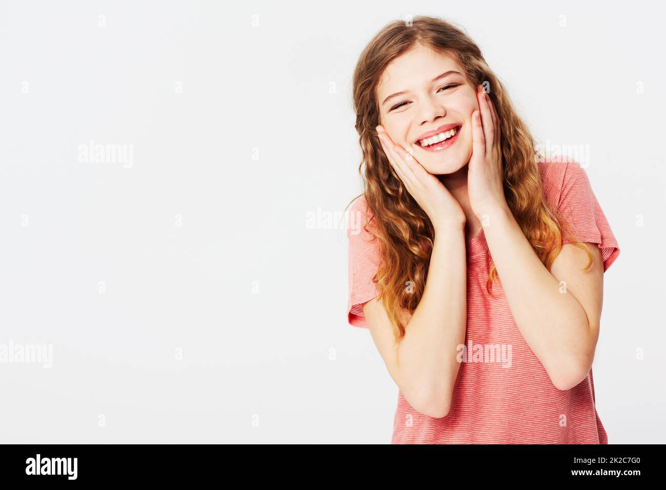That Innocent Look Woman portrait smiling isolated hi-res stock photography and images - Alamy