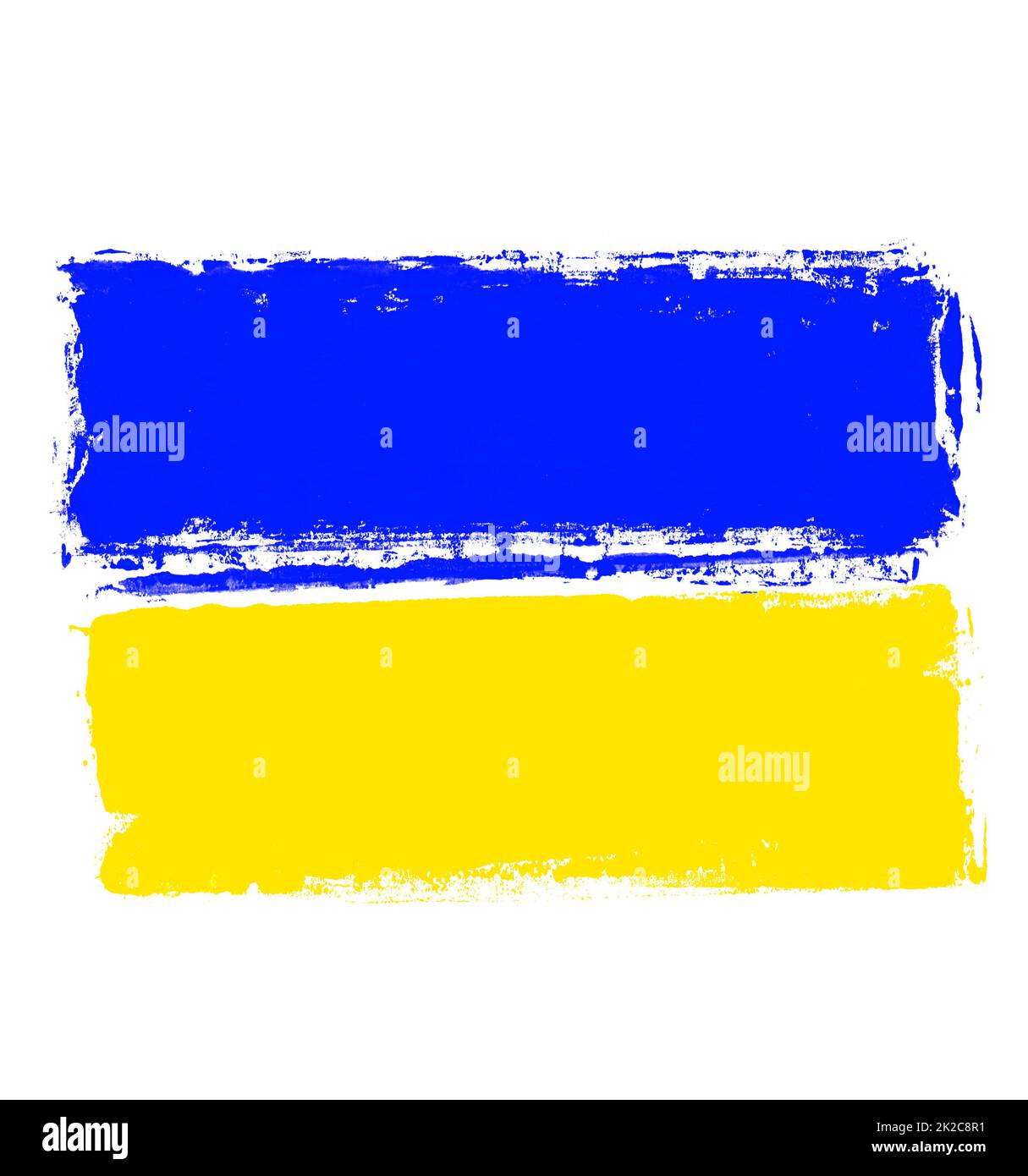 Flag of Ukraine: Brush painting blue yellow Stock Photo - Alamy