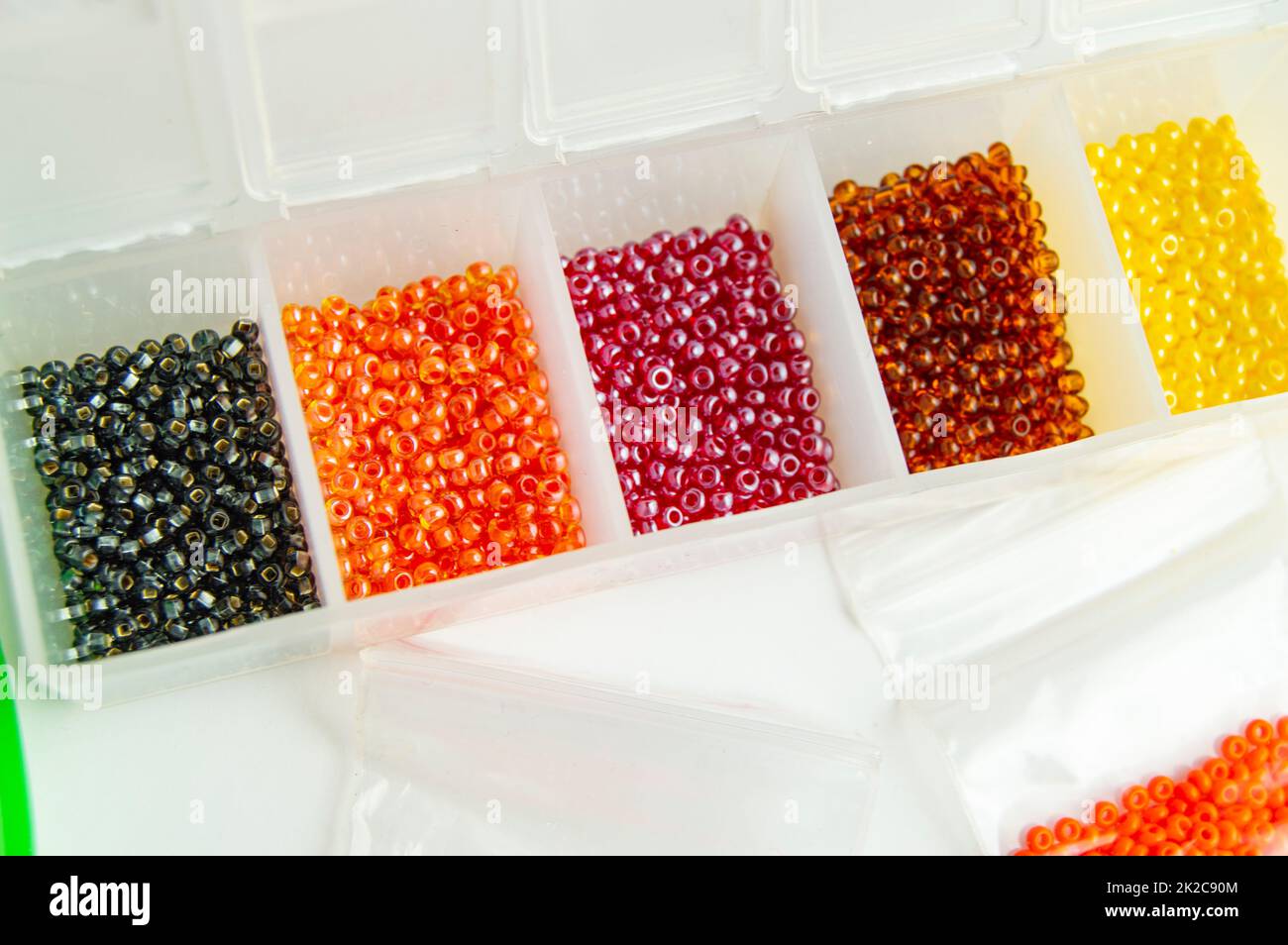 Small Decorative Colorful Beads In Plastic Containers Stock Photo, Picture  and Royalty Free Image. Image 40649587.