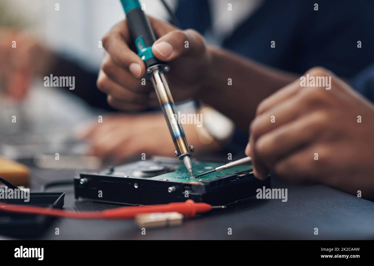 The master at making any computer hardware work. Shot of a technician