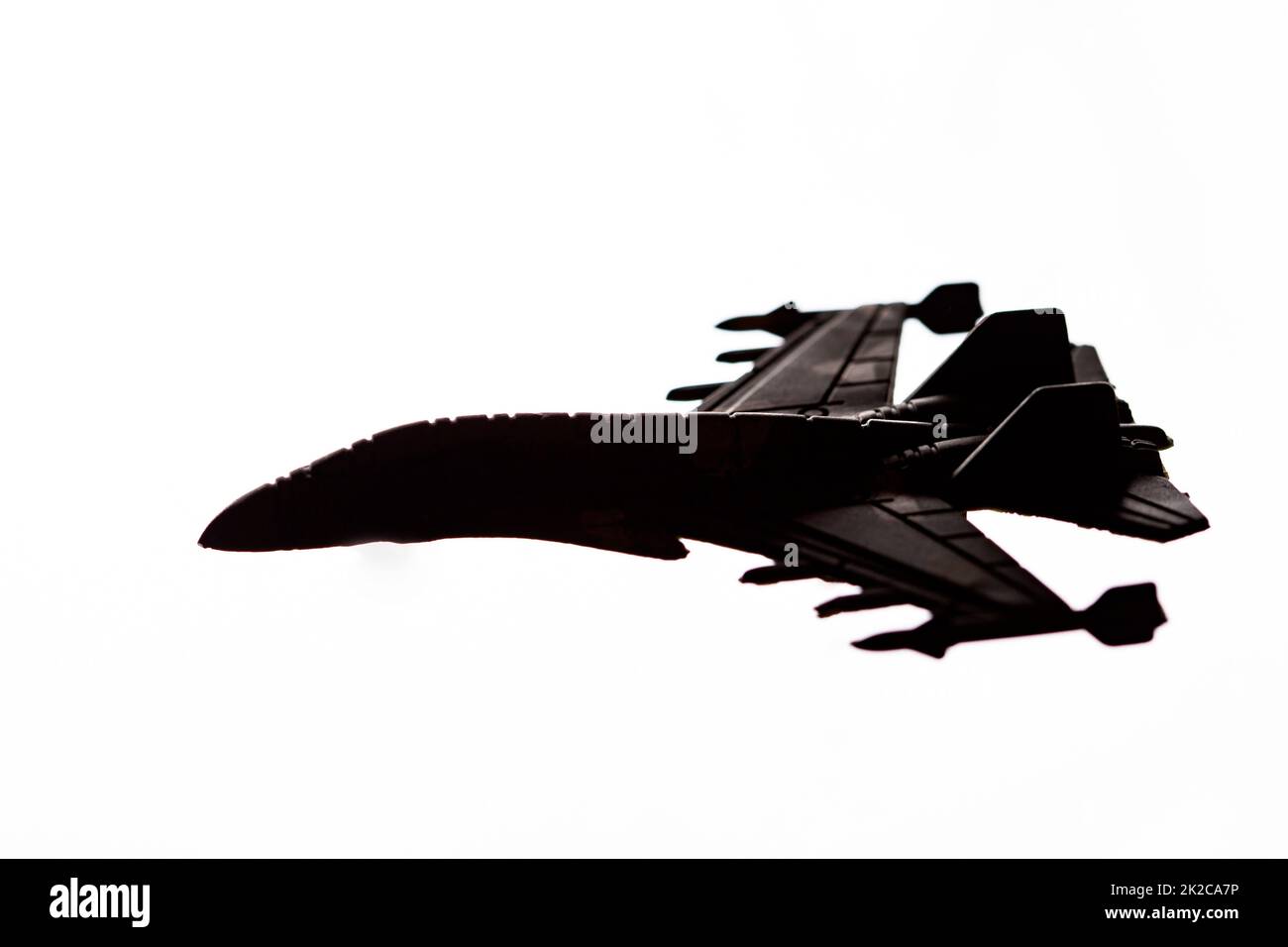 Military aircraft silhouette on white Stock Photo