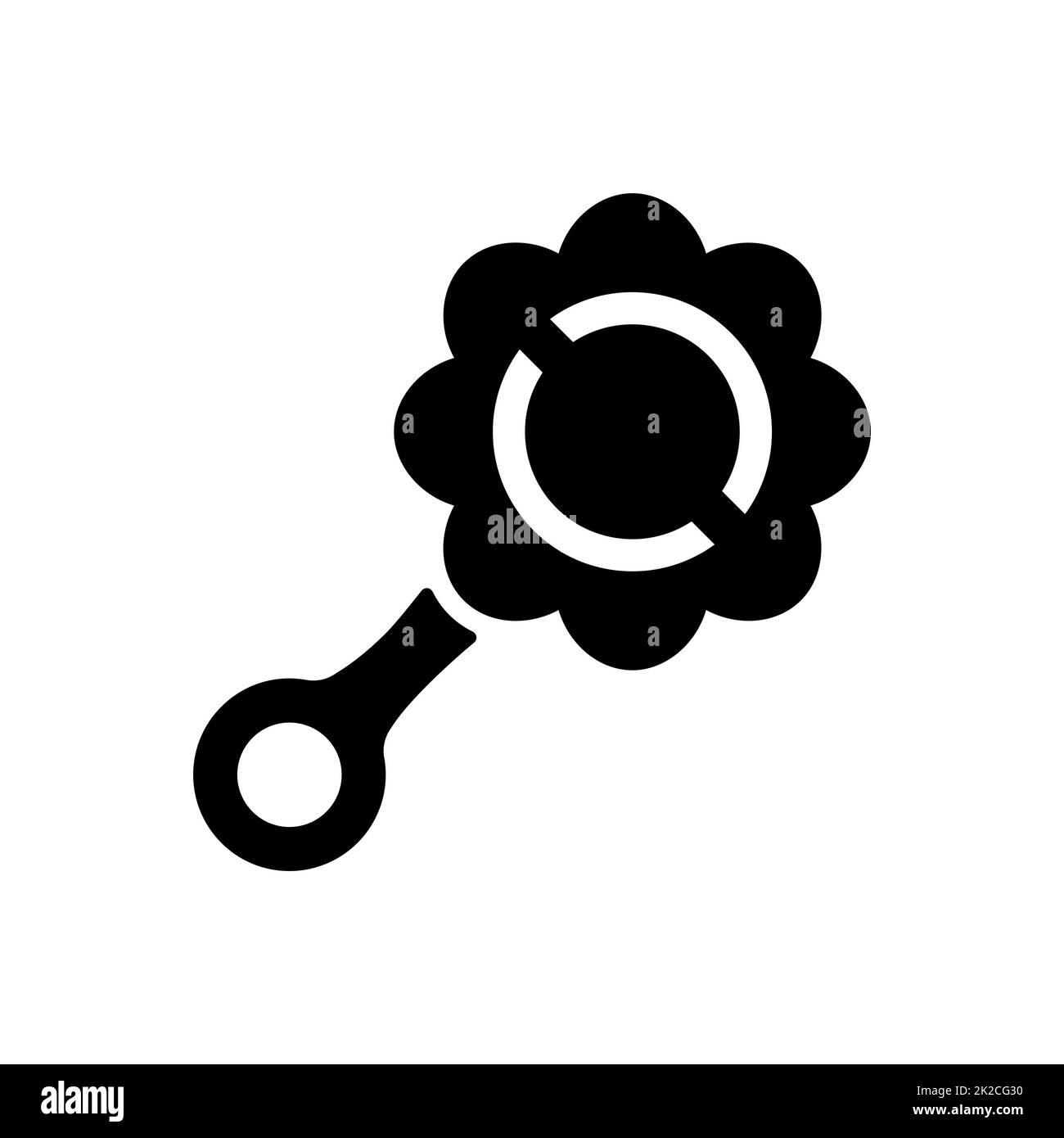 Baby rattle toy vector isolated glyph icon Stock Photo - Alamy