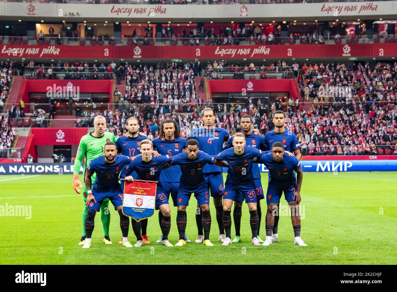 Logo of the Dutch Football Association Koninklijke Niederlandse Voetbal  Bond KNVB and the National team - Netherlands Stock Photo - Alamy