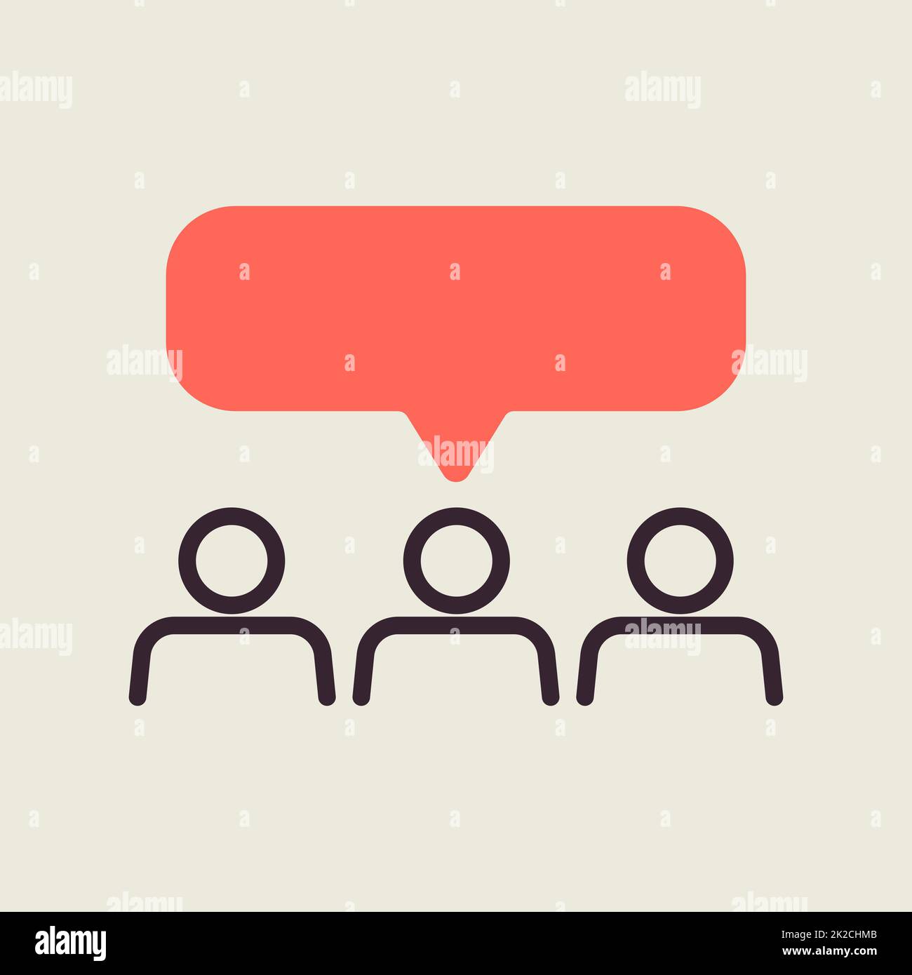 Crowd of people with text bubbles vector icon Stock Photo - Alamy
