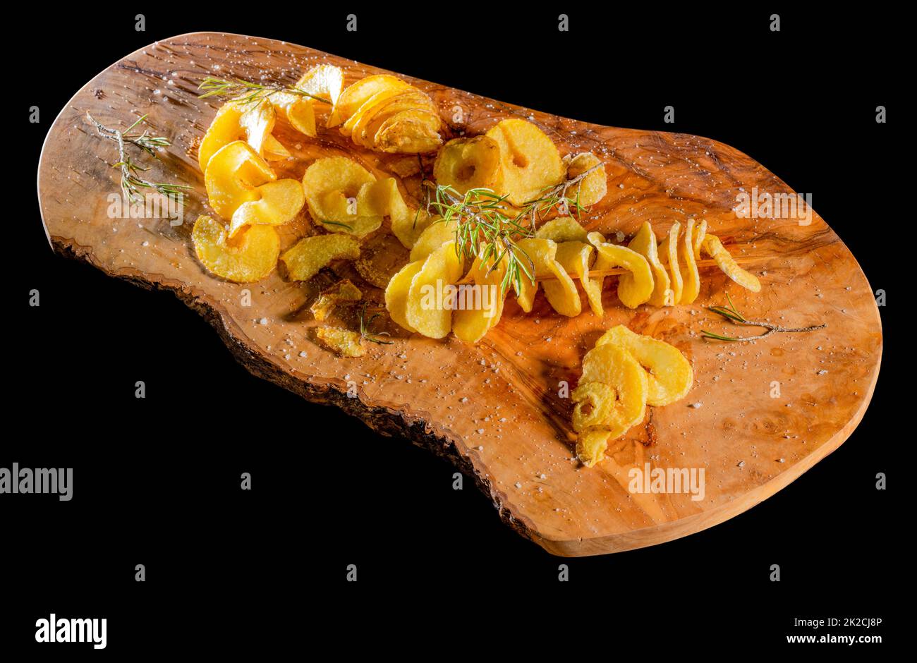 Deepfried spiralsliced potatoes Stock Photo Alamy