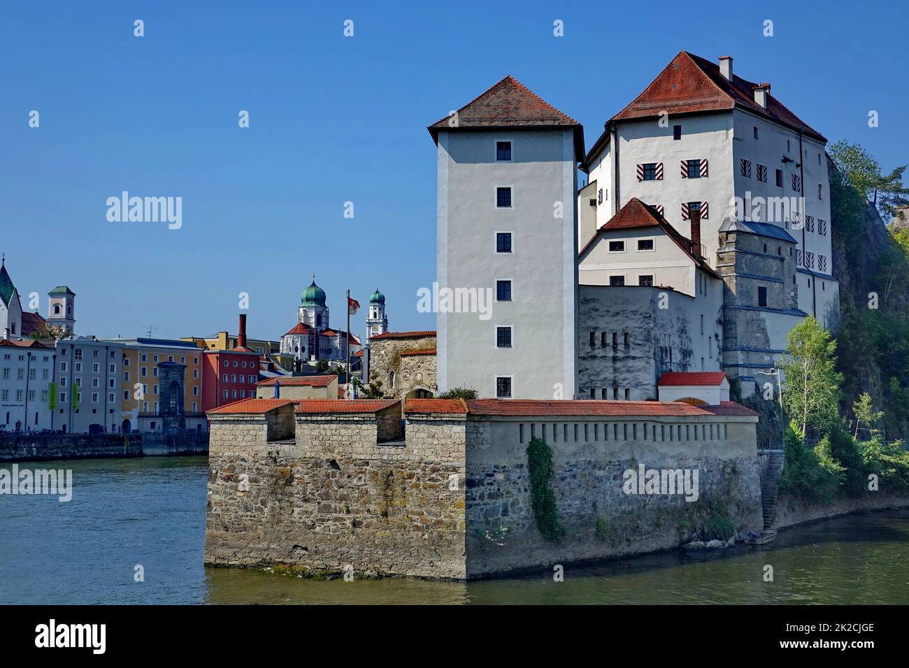 Bavaria, Lower Bavaria, Passau, City of three rivers, Veste Niederhaus, Danube, ilz river, geography, tourism Stock Photo