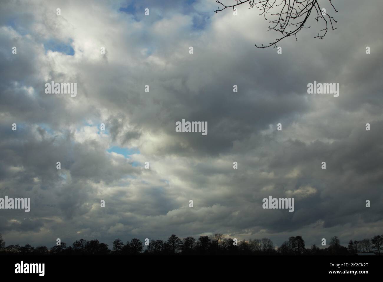 Dramatic sky with big clouds on a stormy day Stock Photo