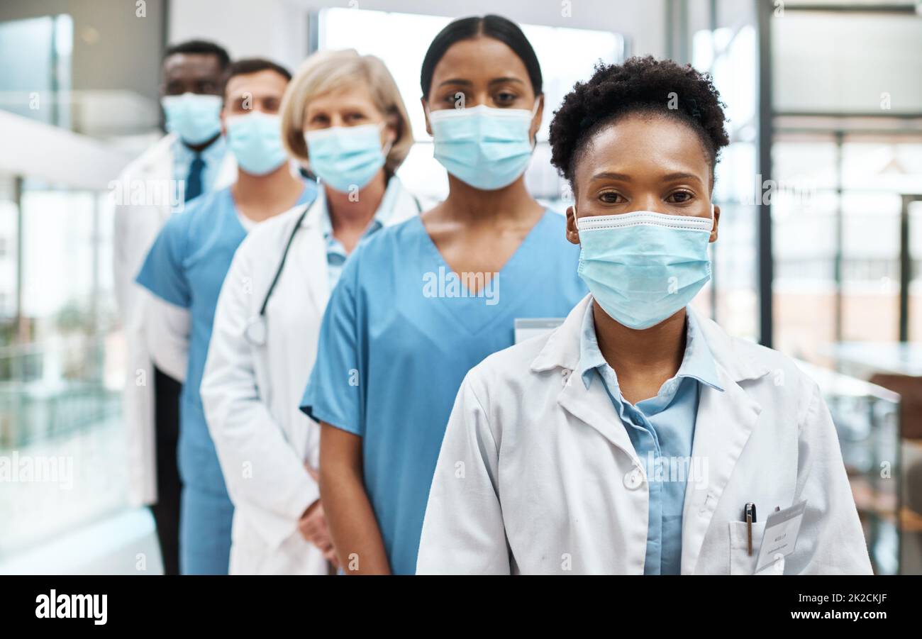 Quality and safety is number one in healthcare. Portrait of a group of