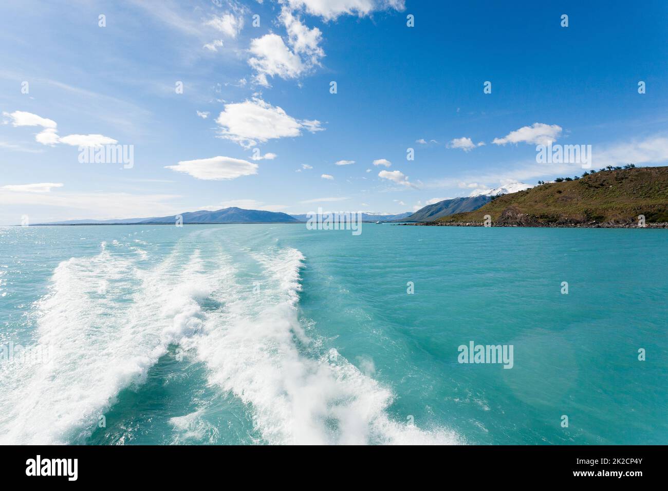 Navigation on Argentino lake, Patagonia landscape, Argentina Stock ...
