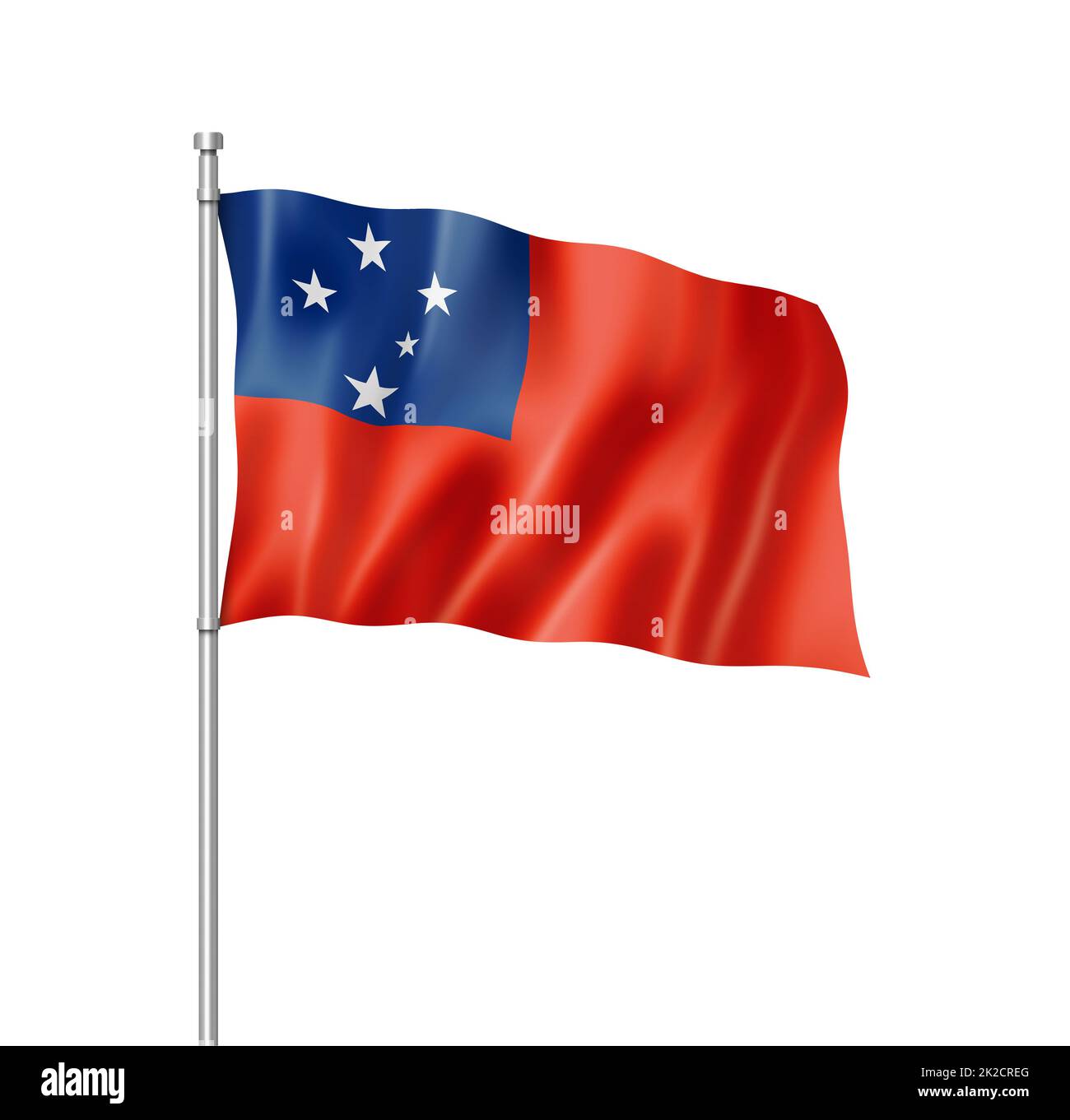 Samoa flag isolated on white Stock Photo Alamy