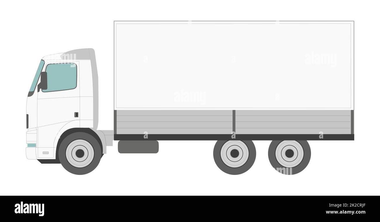 Big white truck on a white background - Vector Stock Photo