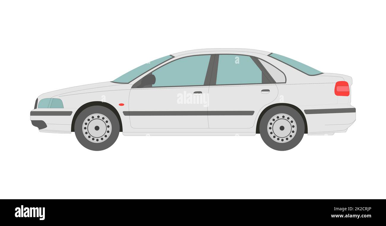 Light modern sedan on a white background - Vector Stock Photo - Alamy