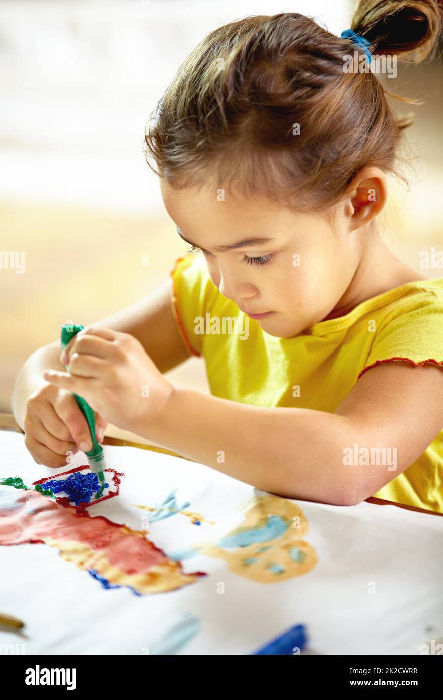 Toddler mess paint hi-res stock photography and images - Alamy