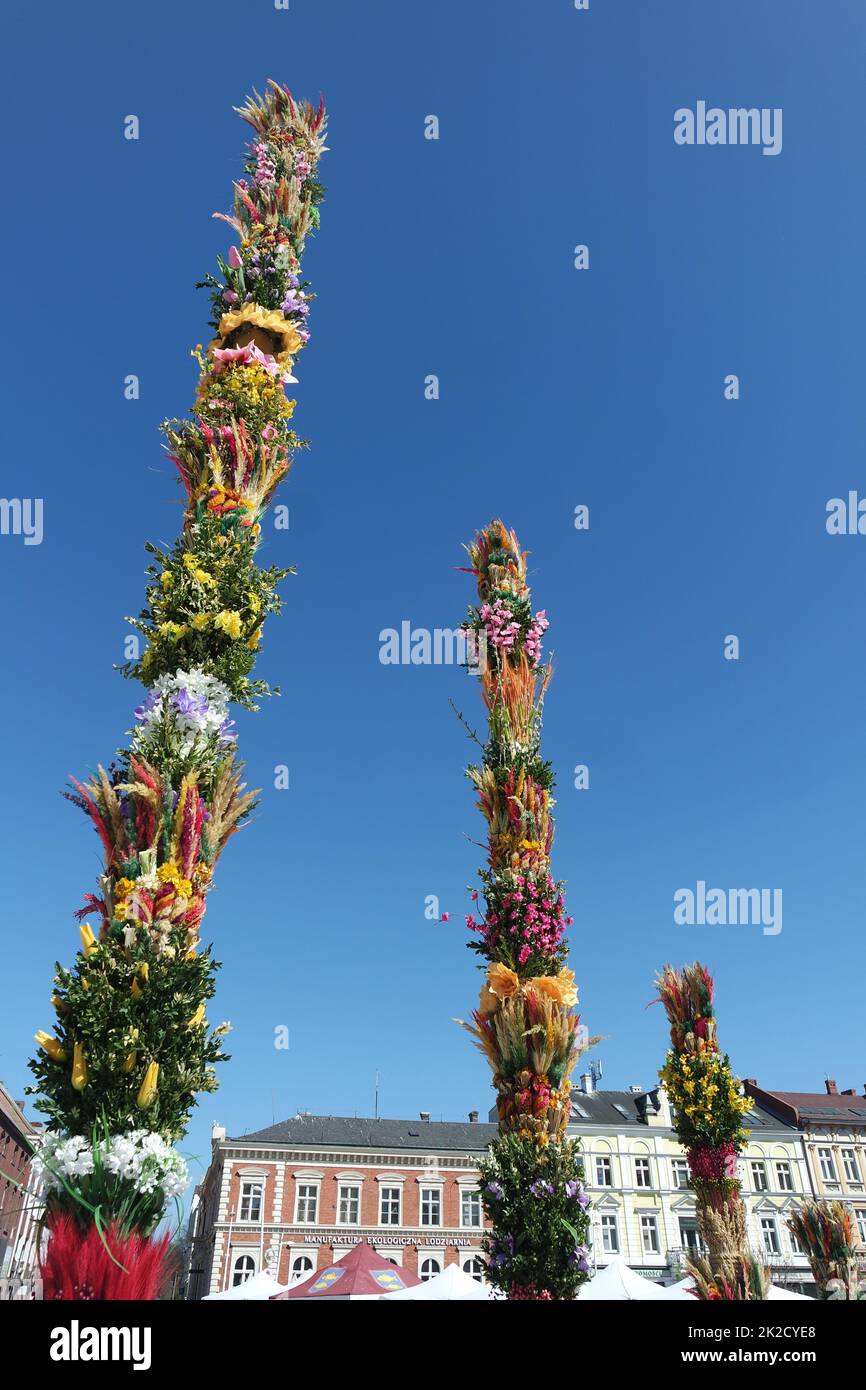 Symbolic Easter palms in Swinoujscie, Poland Stock Photo