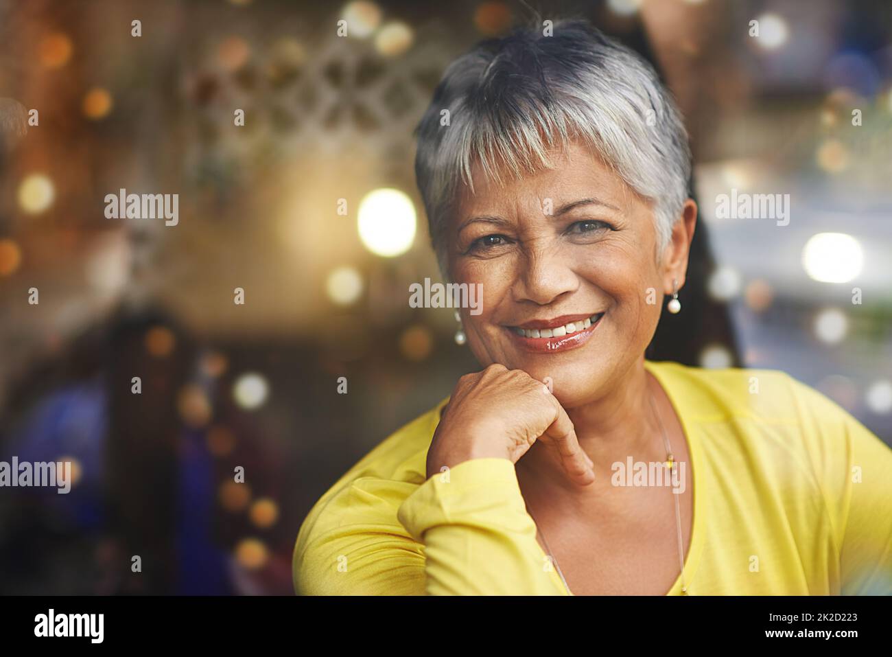 Make today a happy one. a mature woman enjoying some free time. Stock Photo