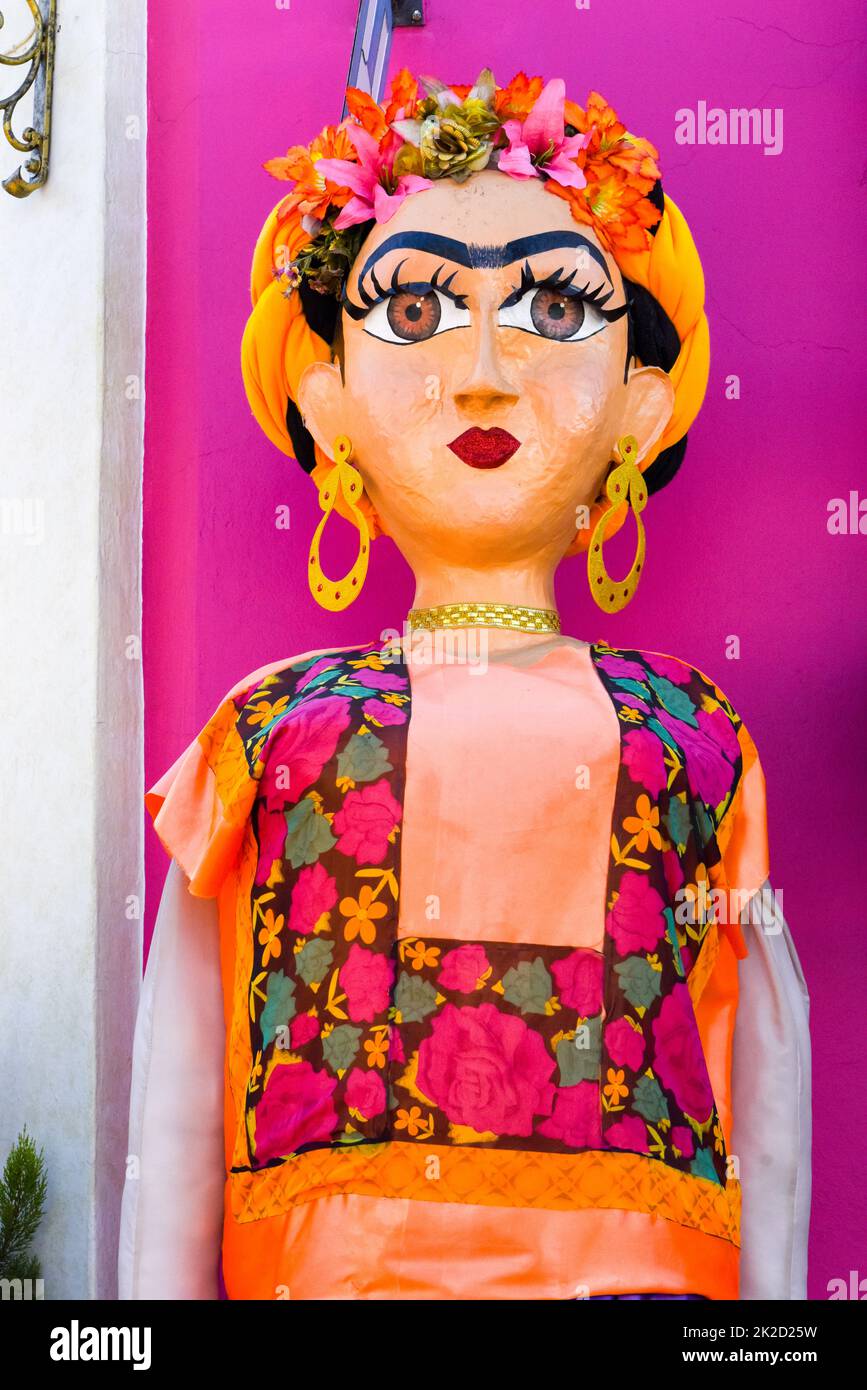Papier mache giant doll, downtown Oaxaca city, Mexico Stock Photo
