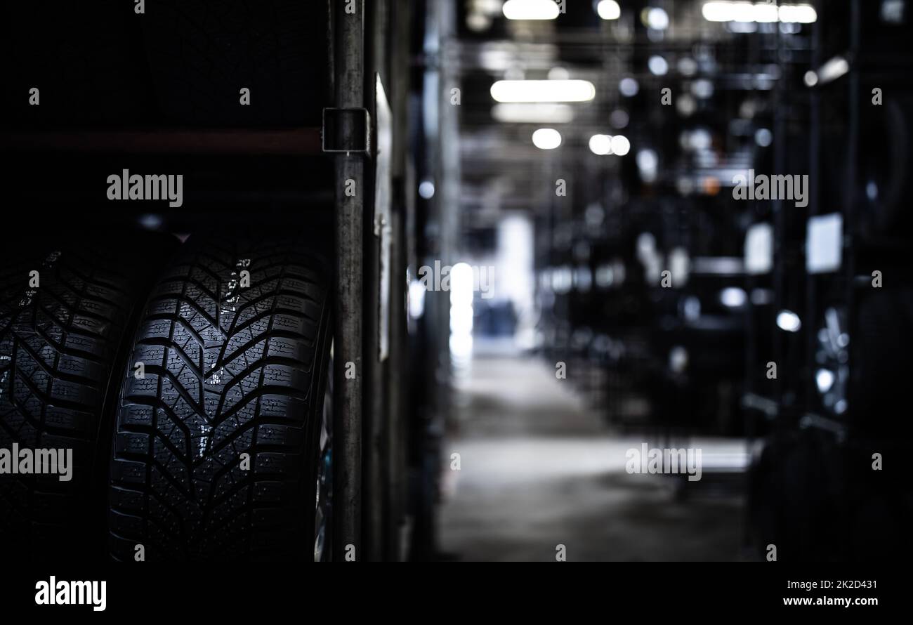 Tyre change wheel balancing or repair and change car tire at auto