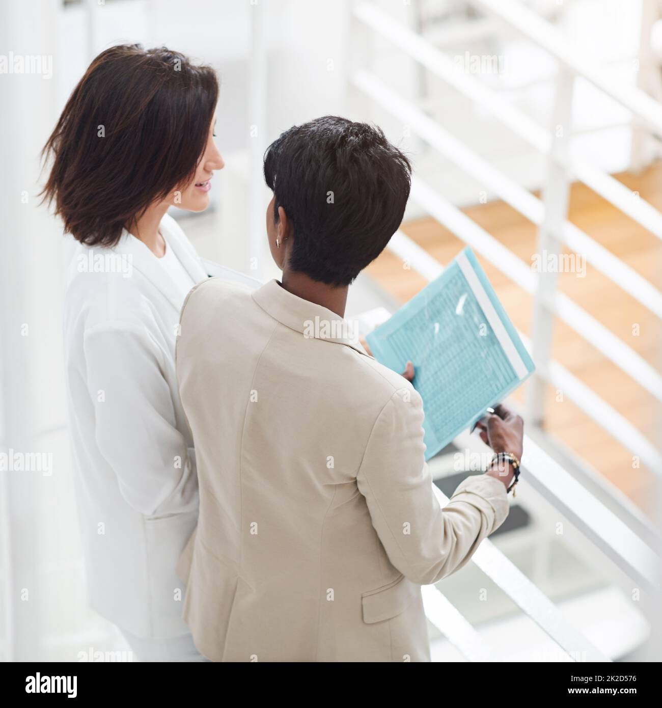 They share an ambitious drive. Shot of two businesswomen standing in an office. Stock Photo