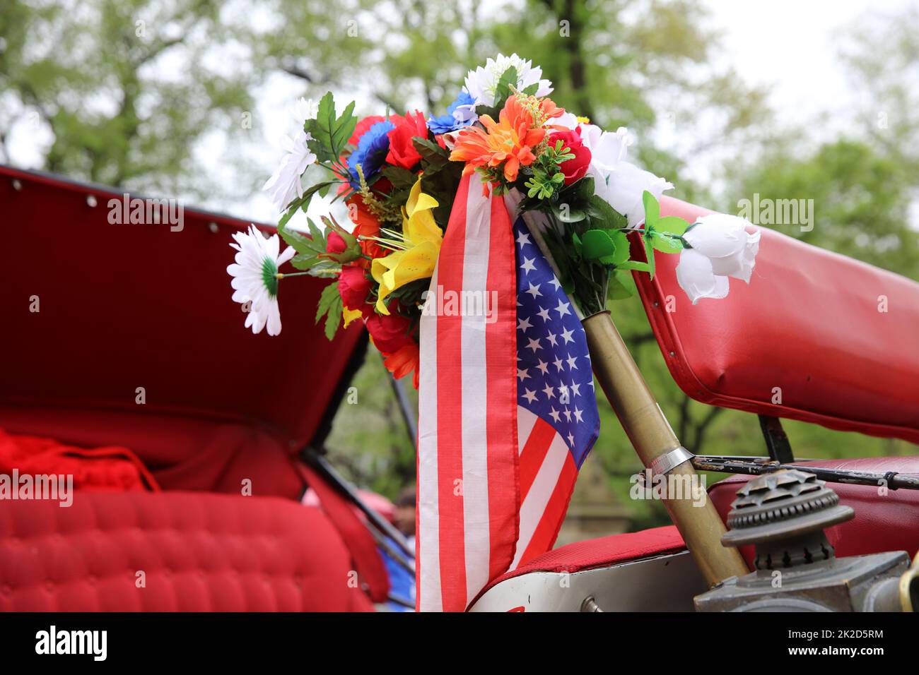Closeup of Decoration on Horse Carriage in Central Park . Manhattan. New York City. USA Stock Photo