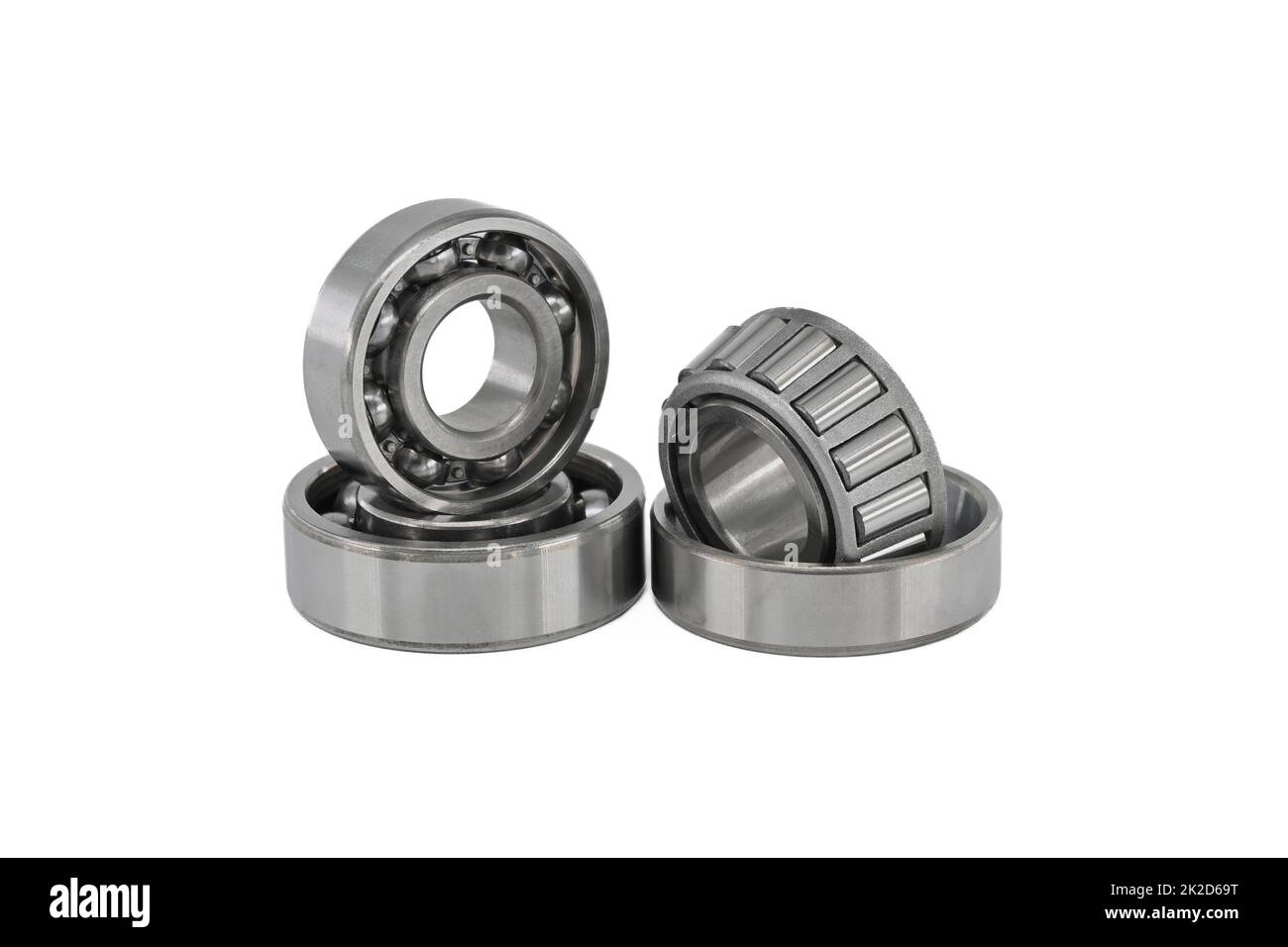 Set of various ball and roller bearings on white Stock Photo Alamy