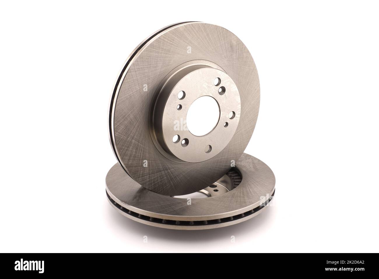 Pair of car brake disc isolated on white background Stock Photo Alamy