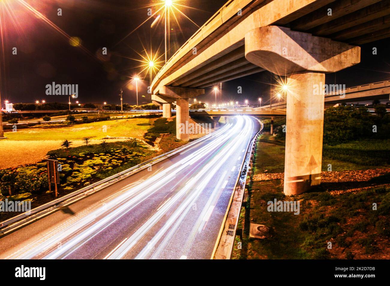 The speed of light. Shot of a traffic on the motorway. Stock Photo