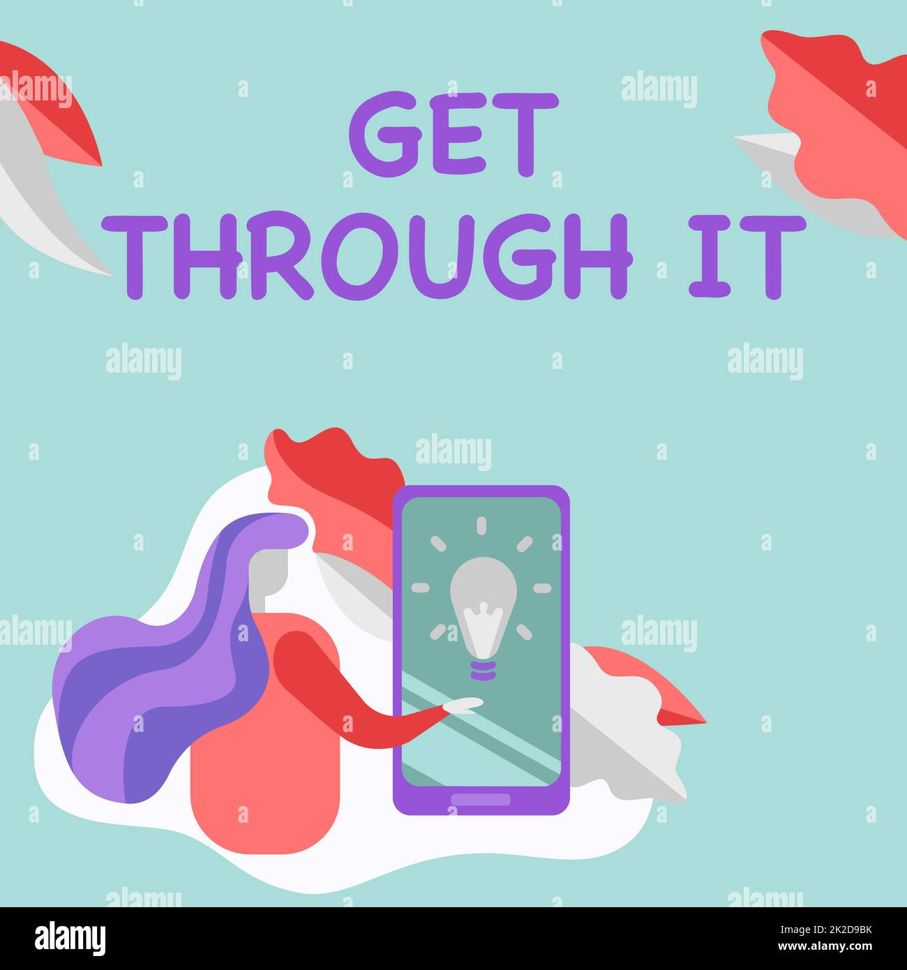 Text showing inspiration Get Through It. Concept meaning Overcome the obstacles Challenge Courage Empowerment Lady Pressing Screen Of Mobile Phone Showing The Futuristic Technology. Stock Photo