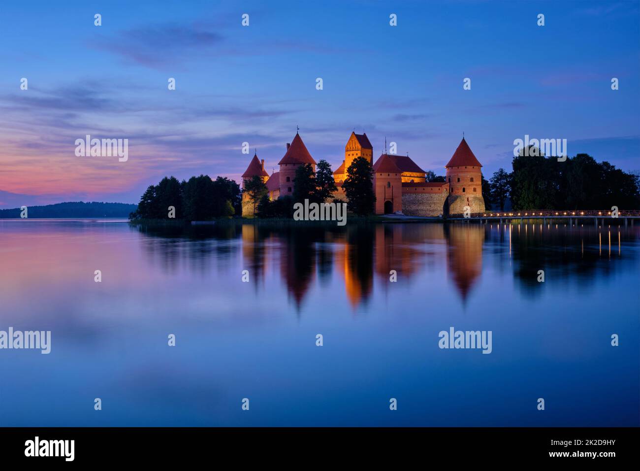 Trakai Island Castle in lake Galve, Lithuania Stock Photo