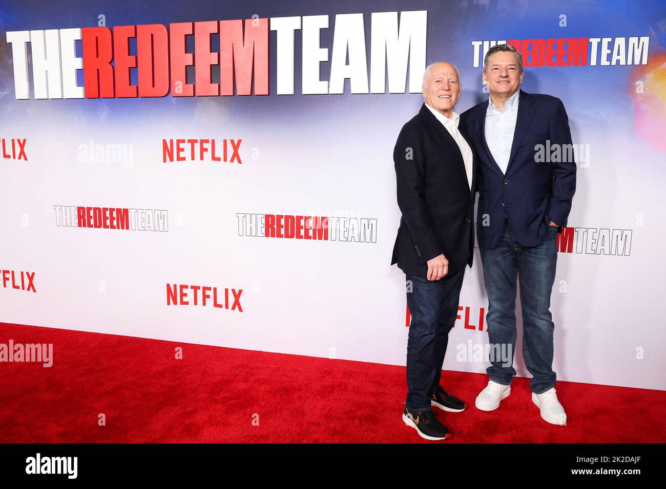 Executive Producer Frank Marshall and Netflix Co-CEO Ted Sarandos attend a screening for the documentary 'The Redeem Team' in Los Angeles, California, U.S. September 22, 2022.  REUTERS/Mario Anzuoni Stock Photo
