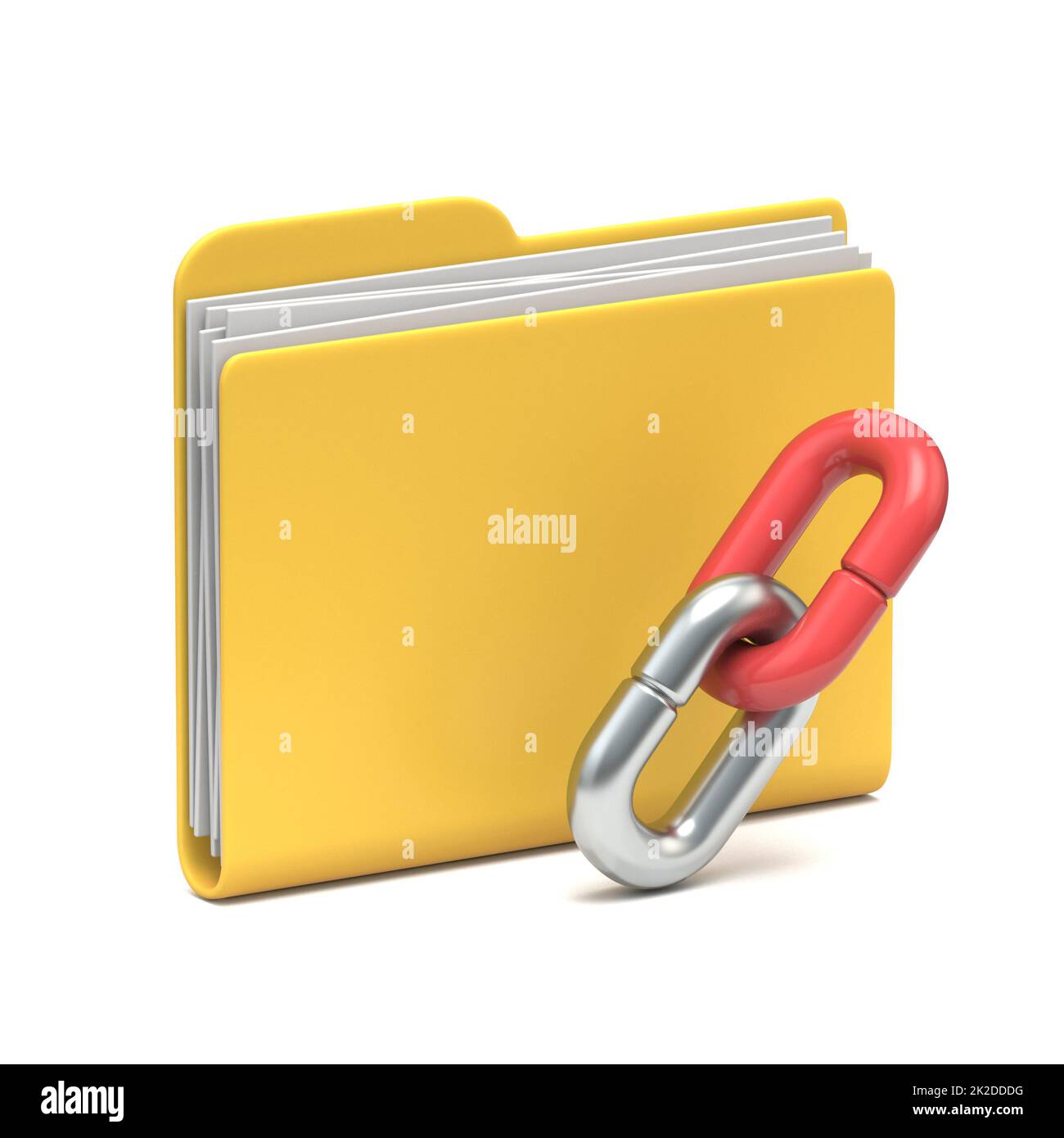 Yellow folder icon with links 3d stock photo alamy