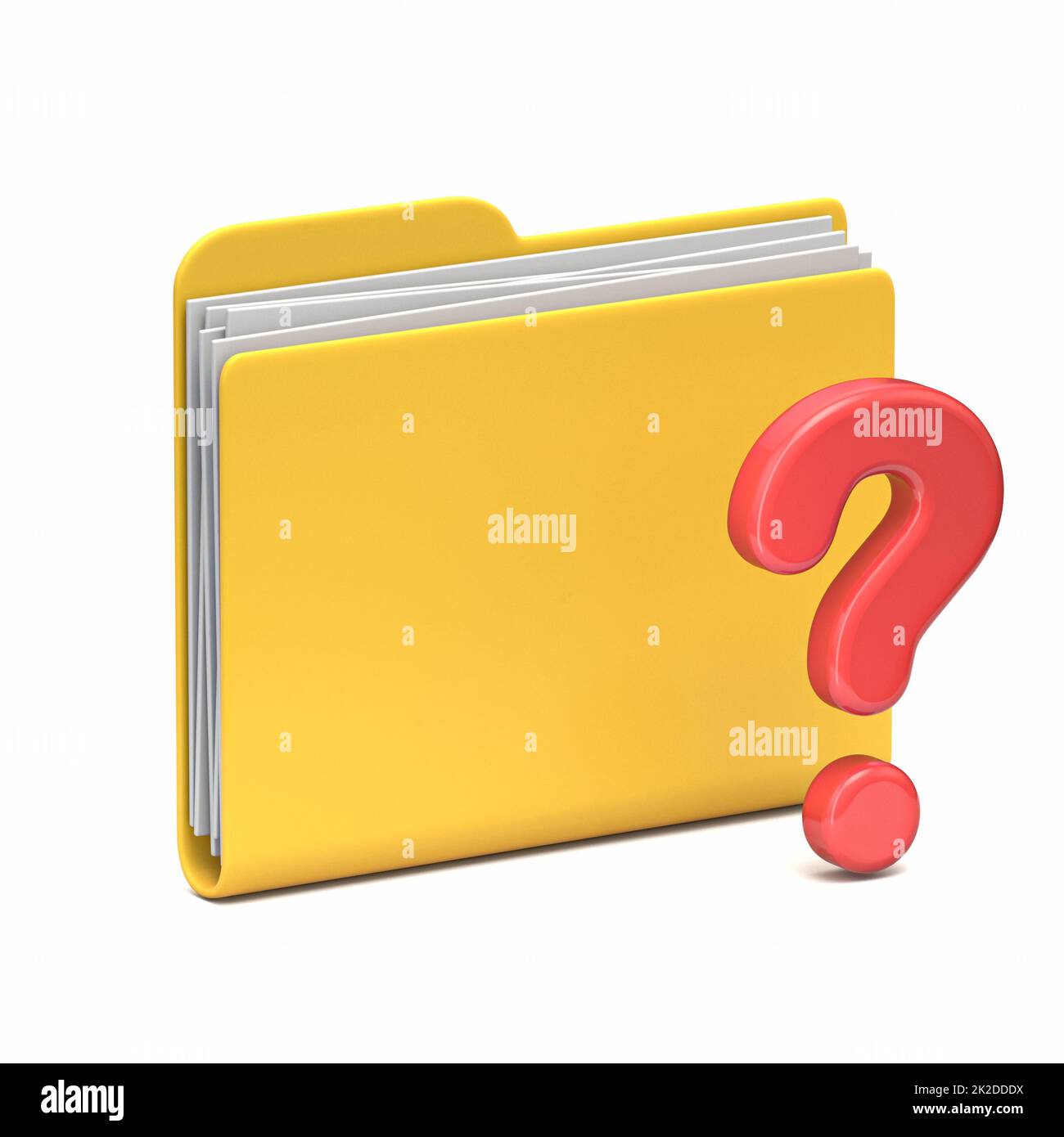Yellow folder icon Question mark 3D Stock Photo Alamy