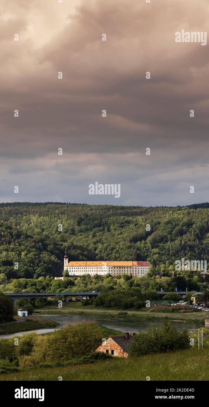 Decin castle in Northern Bohemia, Czech Republic Stock Photo