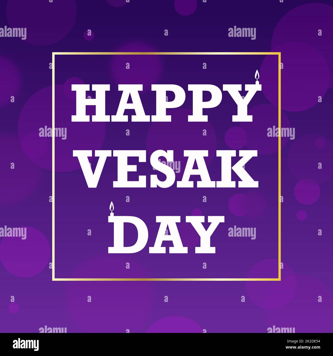 Happy Vesak Day, purple bokeh background - Vector Stock Photo