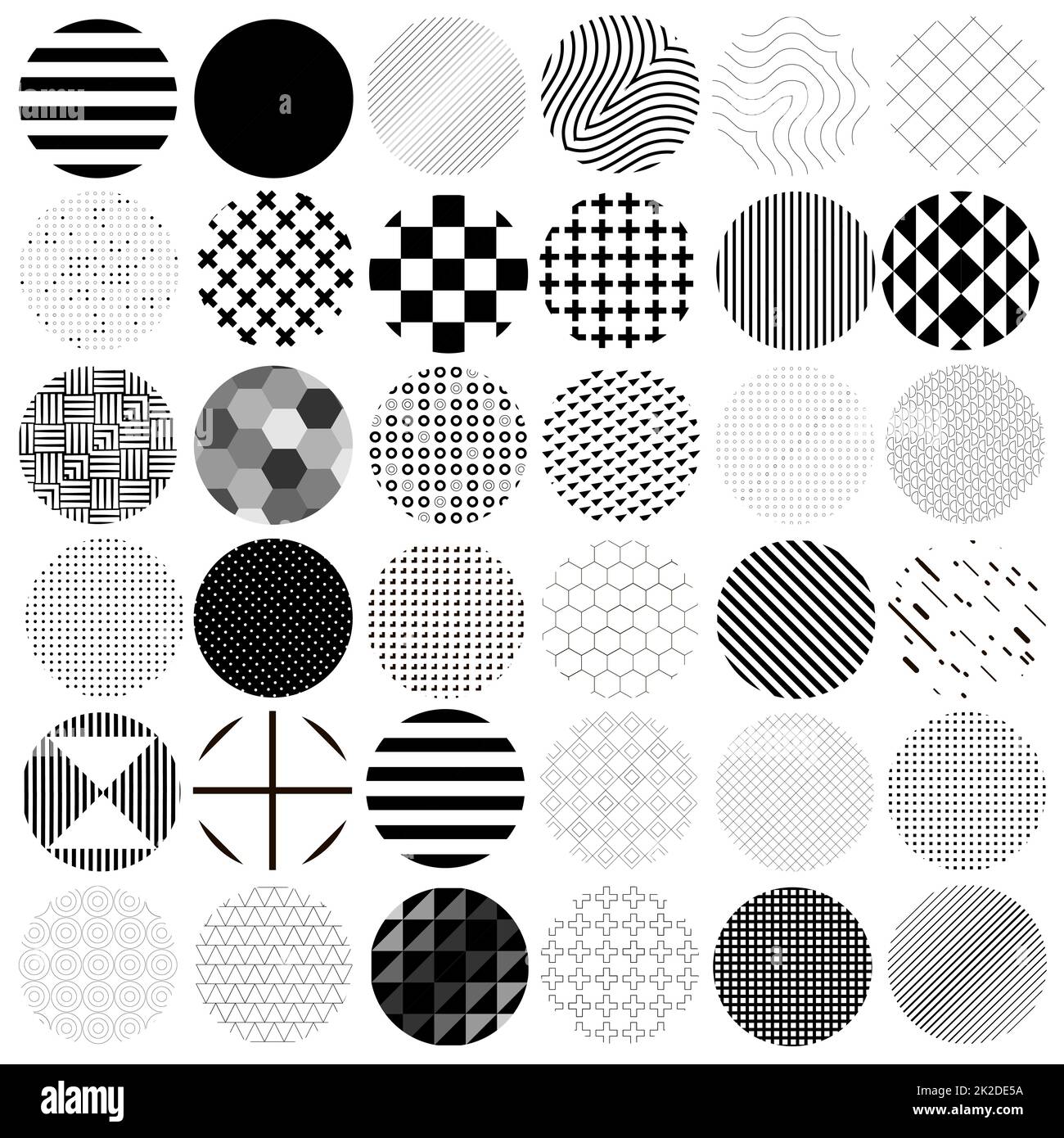 36 pcs different circles with different patterns - Vector Stock Photo ...