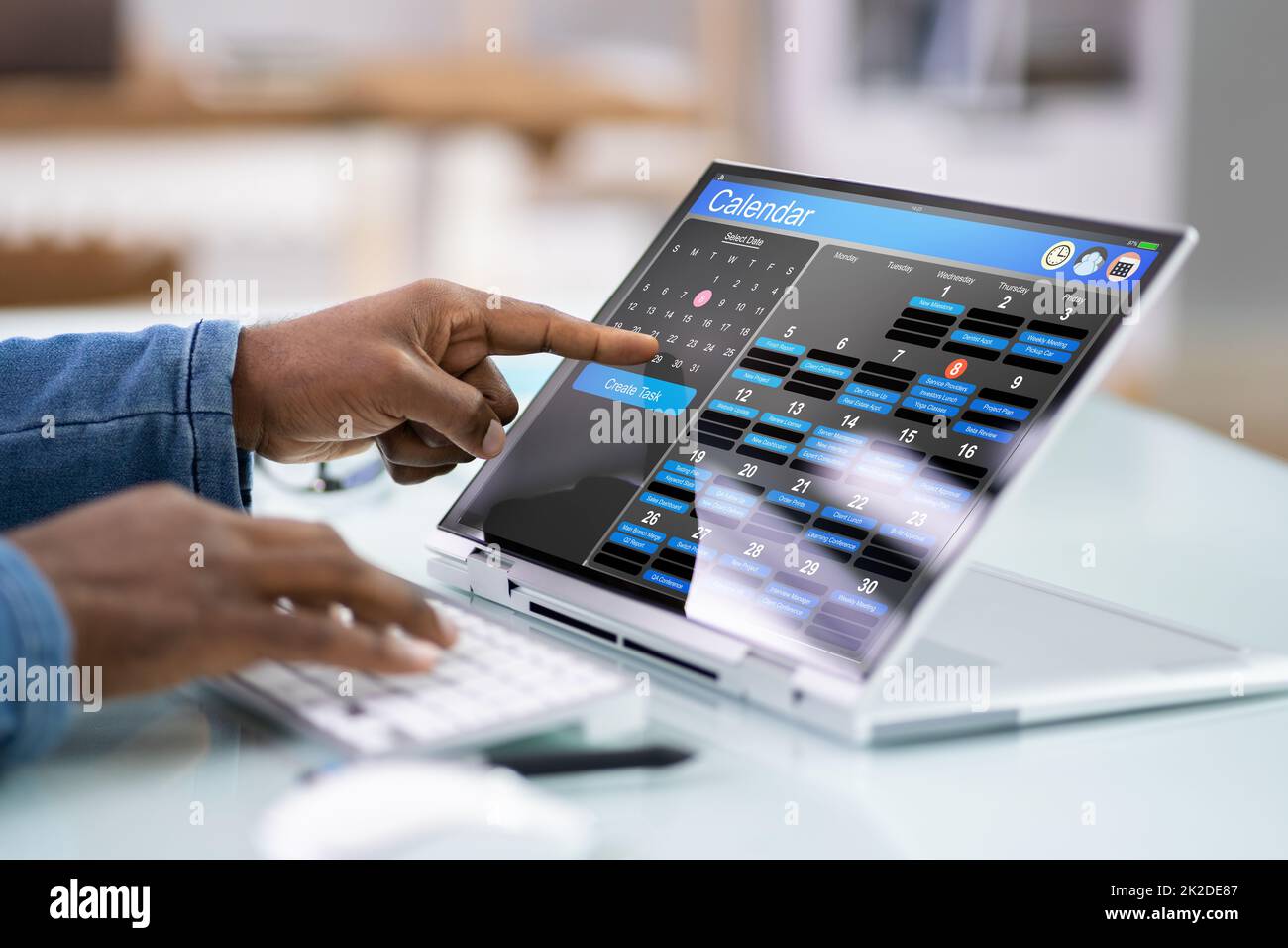 Digital electronic calendar event appointment stock photo alamy