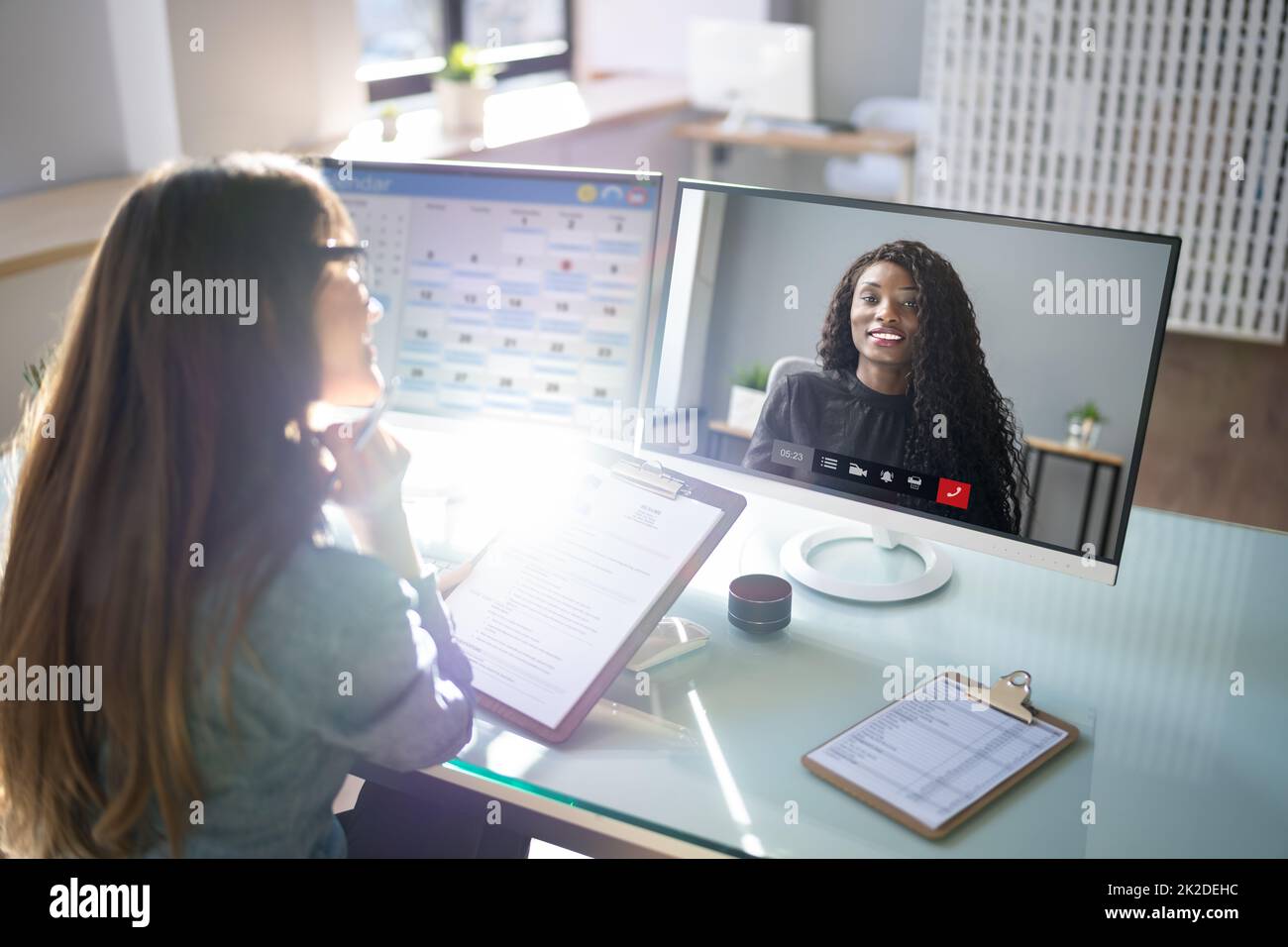 Online Video Conference Business Interview Call Stock Photo Alamy