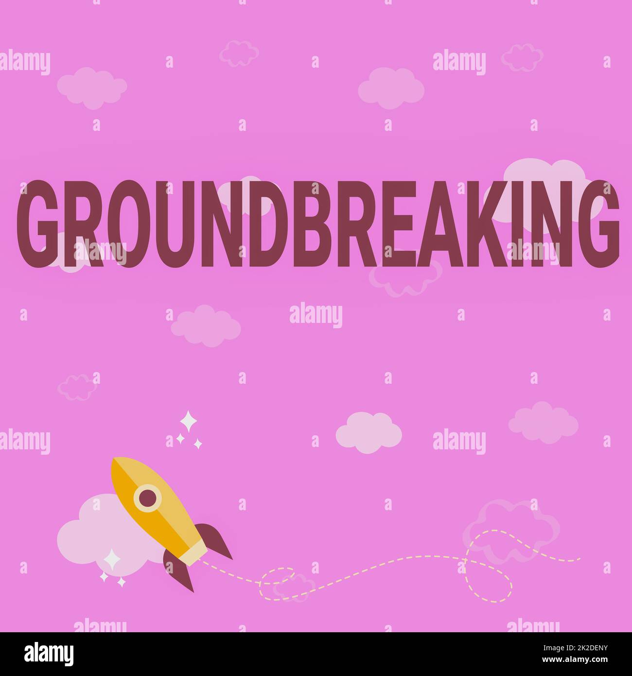 Text sign showing Ground Breaking. Business overview Very new and a big