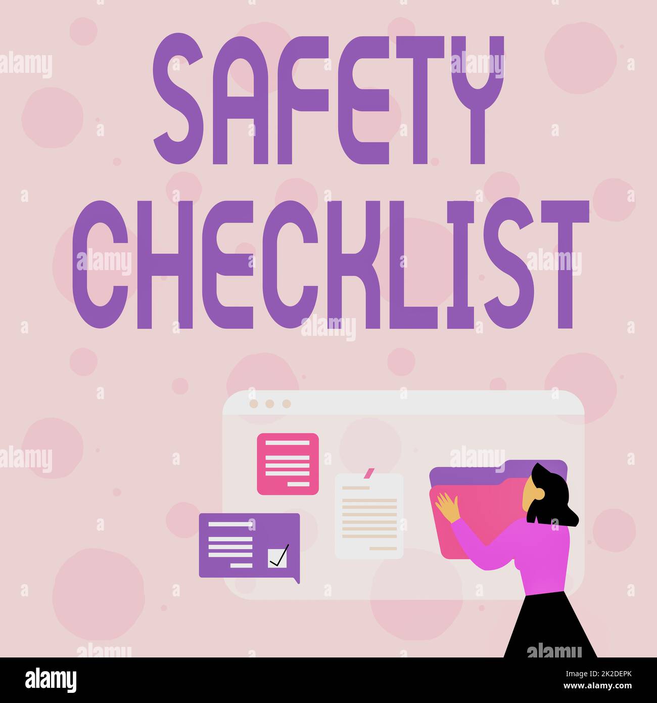 Handwriting text Safety Checklist. Business approach list of items you