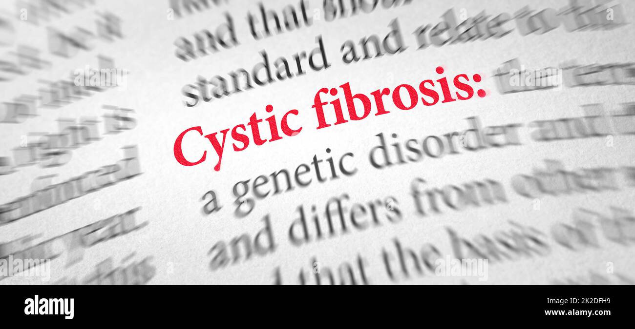 Definition of the word Cystic fibrosis in a dictionary Stock Photo