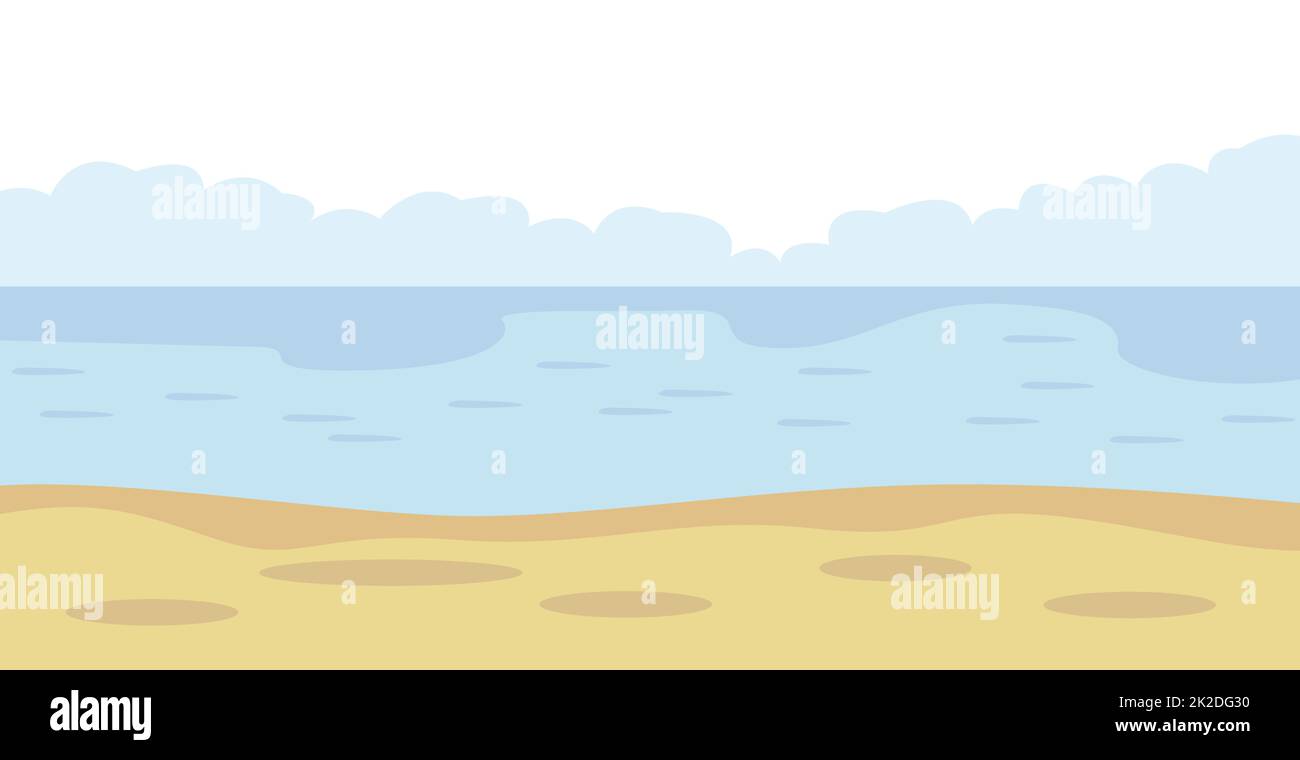 Panoramic bright summer background sea beach landscape - Vector Stock ...